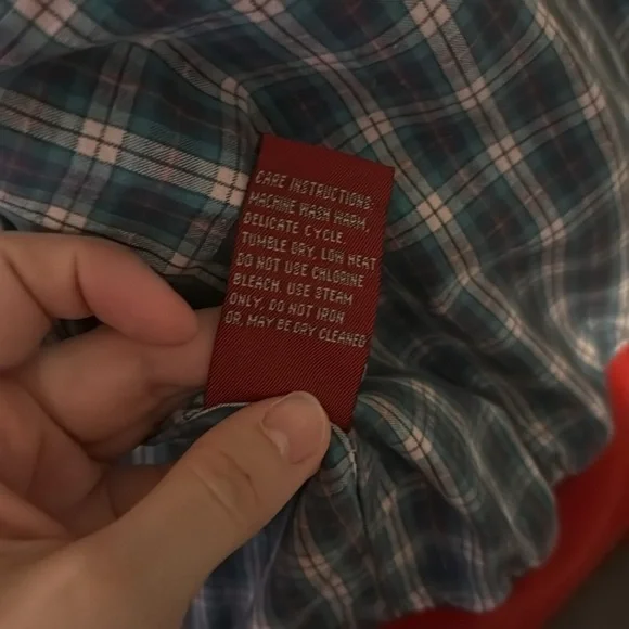 Vintage 80s American Eagle Barn Jacket Red Plaid Linging Pockets Zip FUC Flaw - Picture 8 of 16